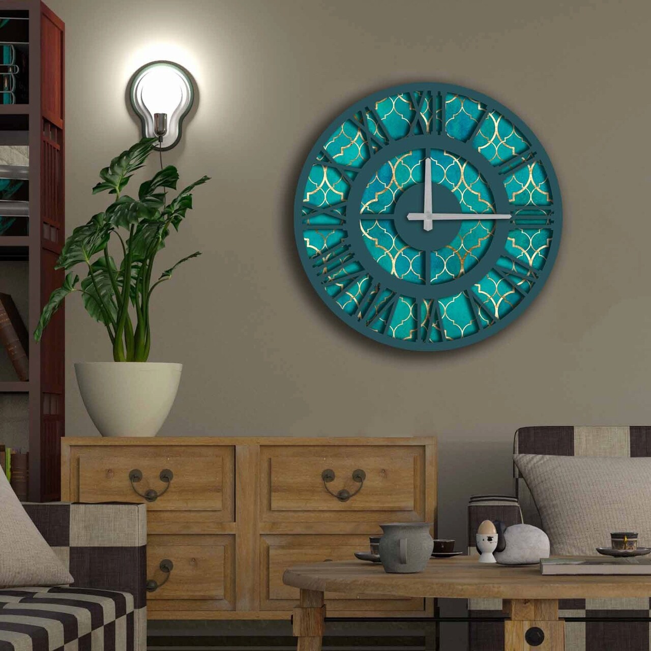 Ceas de perete, 5050MS-090, ø50 cm, Multicolor - imagine 3